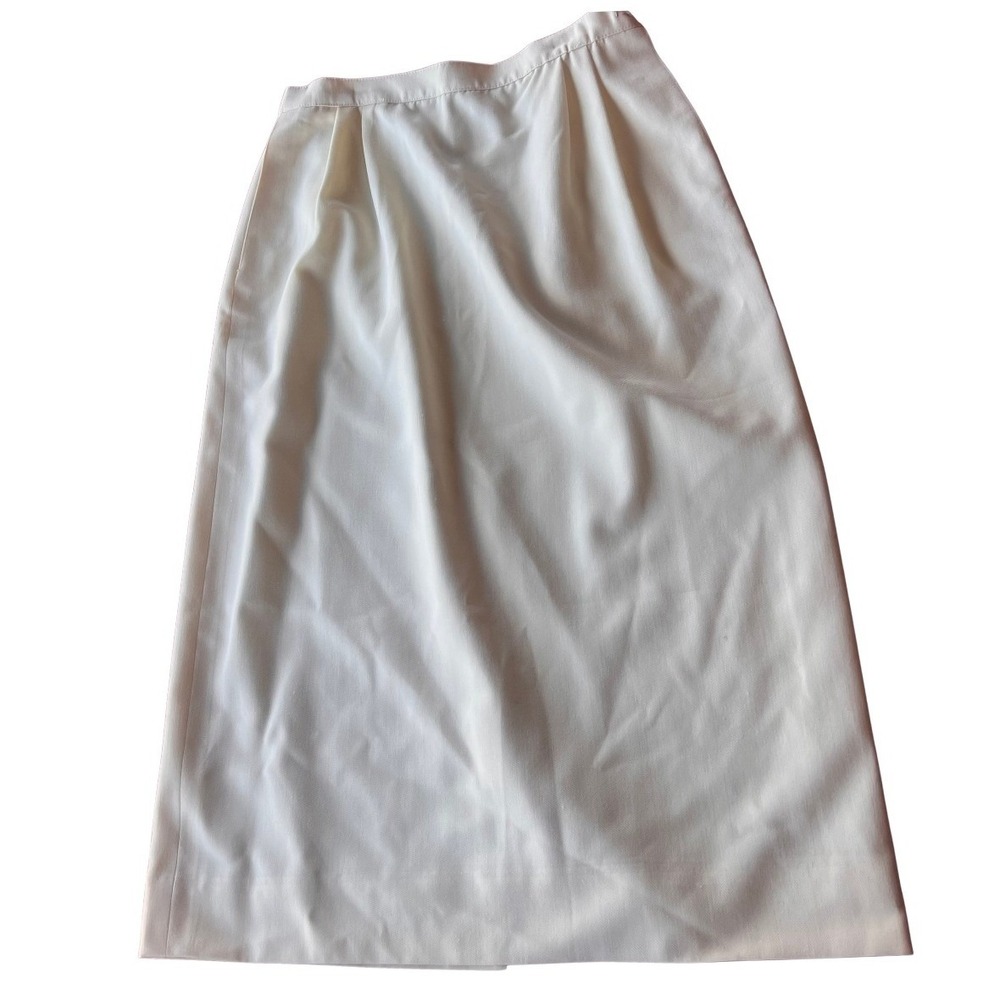 vintage Austin Reed Women Pure Virgin‎ Wool Midi Skirt 6 Cream Vintage Tailored